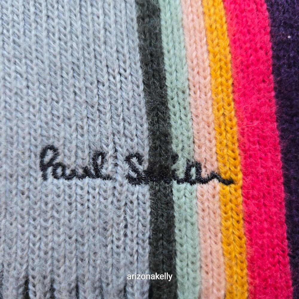 NWOT Paul Smith Knit Wool Striped Scarf - Picture 3 of 16